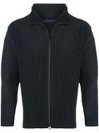 Homme Plissé Issey Miyake Ribbed-style Zip Up Jacket - Blue