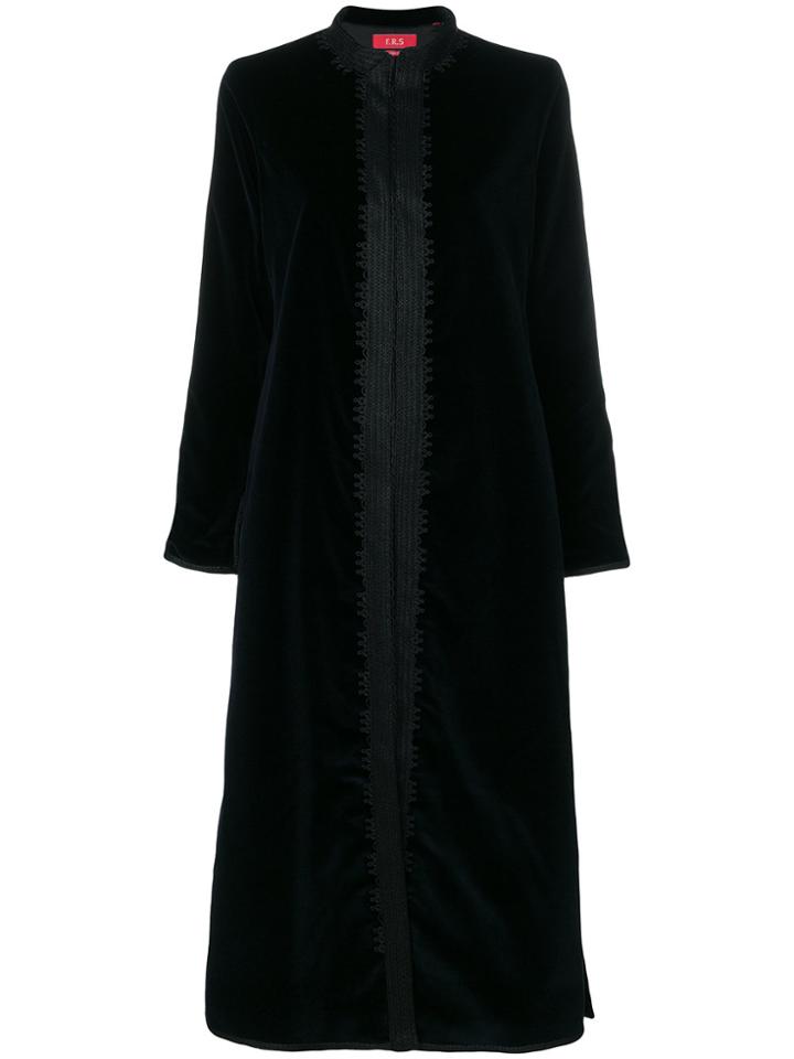 F.r.s For Restless Sleepers Long Velvet Coat - Blue