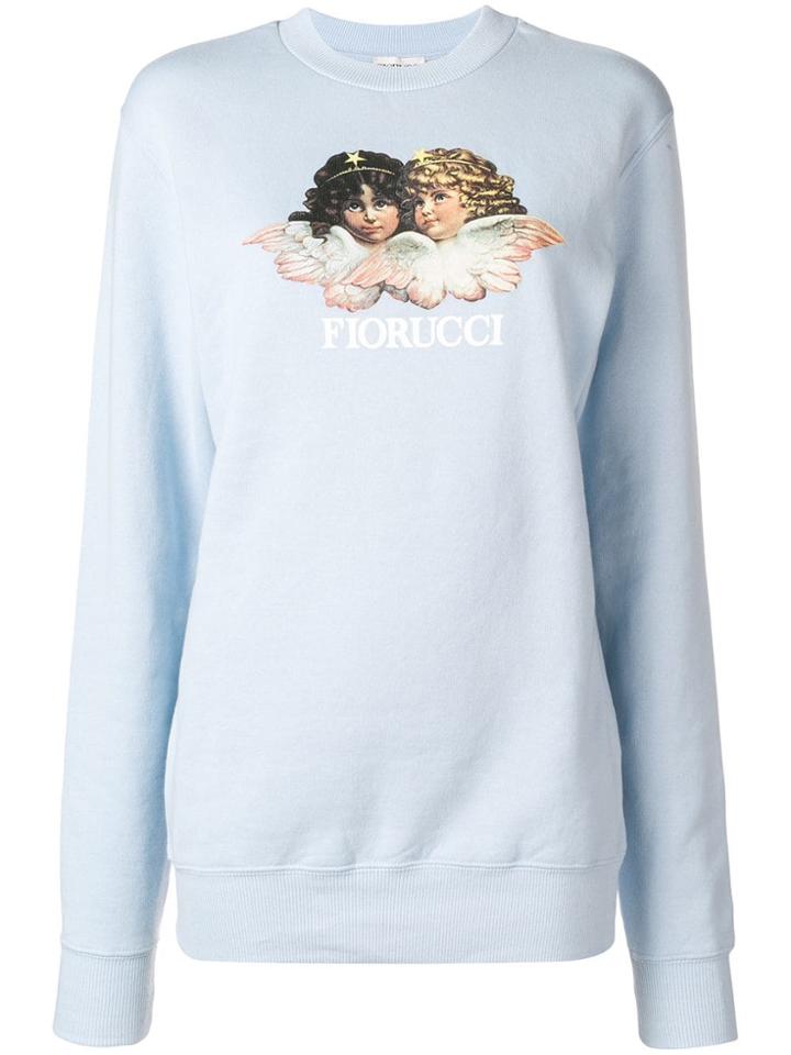 Fiorucci Angels Print Sweater - Blue