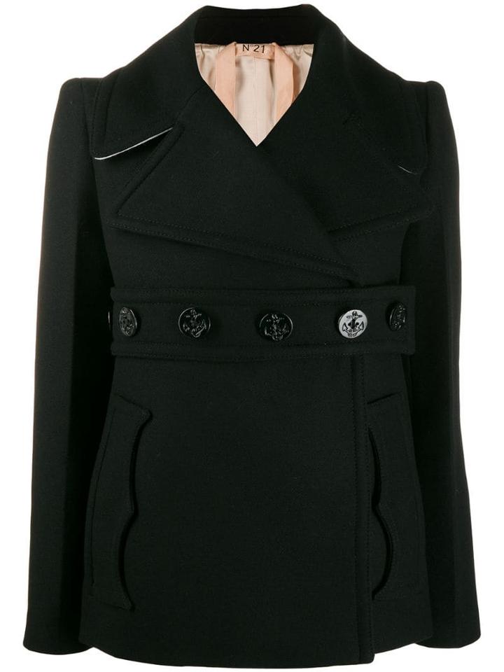 Nº21 Belted Double-breasted Coat - Black