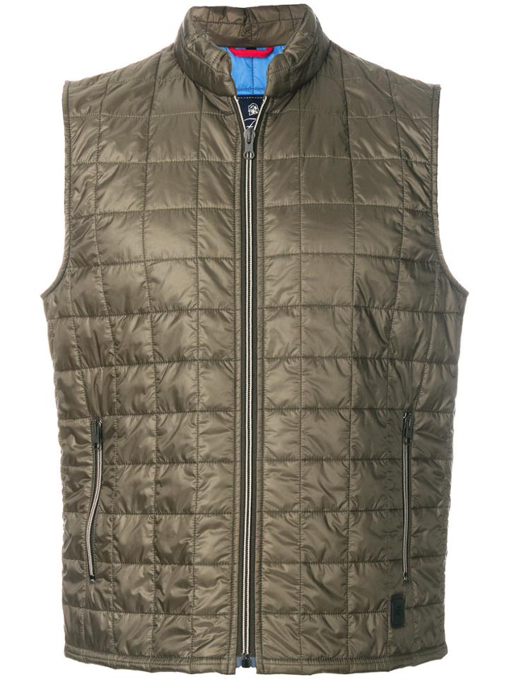 Fay Padded Zipped Vest - Green
