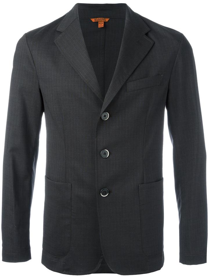Barena Front Pocket Blazer, Men's, Size: 46, Grey, Virgin Wool/spandex/elastane