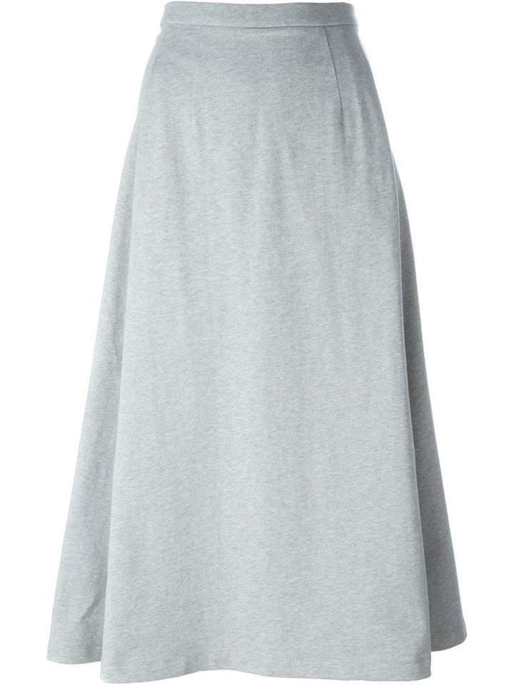 T By Alexander Wang A-line Midi Skirt, Women's, Size: Small, Grey, Cotton