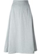 T By Alexander Wang A-line Midi Skirt, Women's, Size: Small, Grey, Cotton