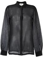 Forte Forte Semi Sheer Shirt, Women's, Size: 2, Black, Cotton/silk
