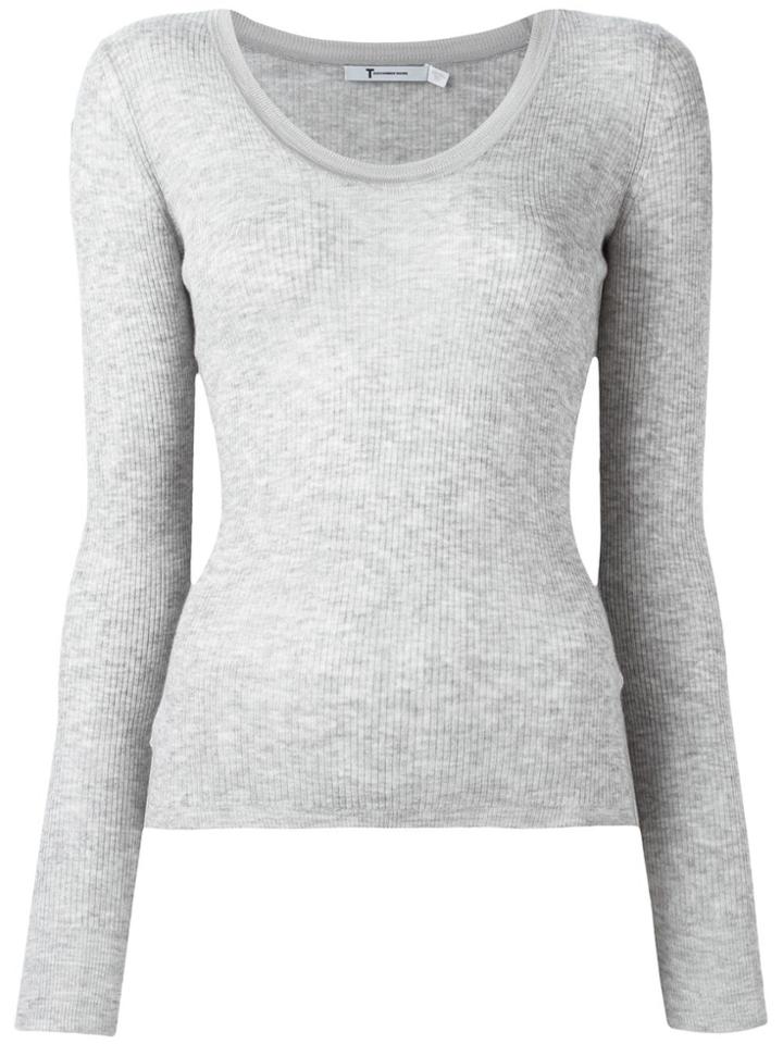 T By Alexander Wang Scoop Neck T-shirt - Grey