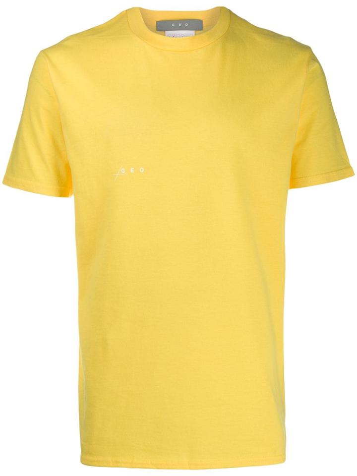 Geo Face Mask Print T-shirt - Yellow
