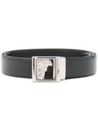 Versace Collection Medusa Plate Buckle Belt - Black