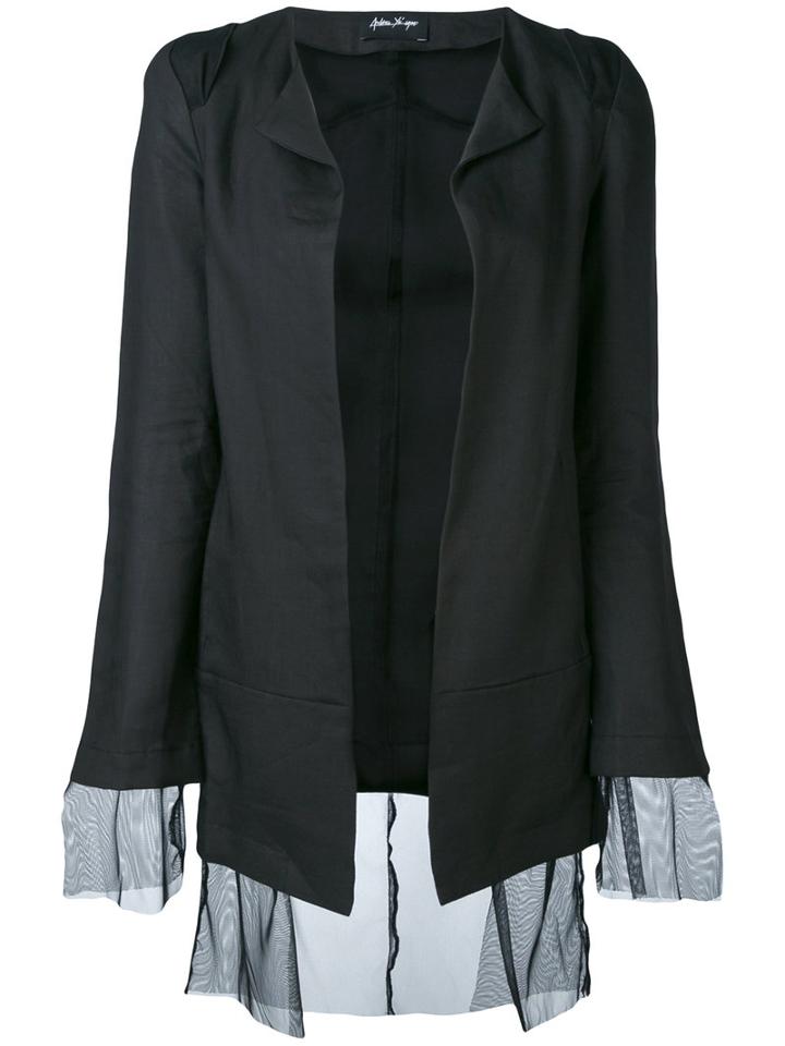 Andrea Ya'aqov - Sheer Layered Jacket - Women - Ramie/polyamide - Xs, Black, Ramie/polyamide
