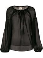 Semicouture Oversized Long-sleeve Blouse - Black