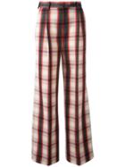 Msgm Checked Flared Trousers