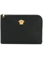 Versace Medusa Plaque Clutch Bag, Men's, Black, Calf Leather