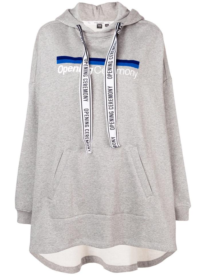 Opening Ceremony Logo Oversized Cape Hoodie - Grey