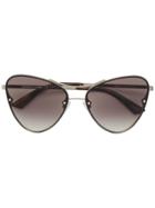 Mcq Alexander Mcqueen Oversized Gradient Sunglasses - Metallic