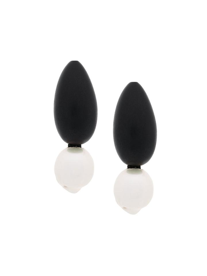 Monies Drop Earrings - Black