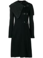 Giorgio Armani Vintage Oversized Asymmetric Lapels Coat - Black
