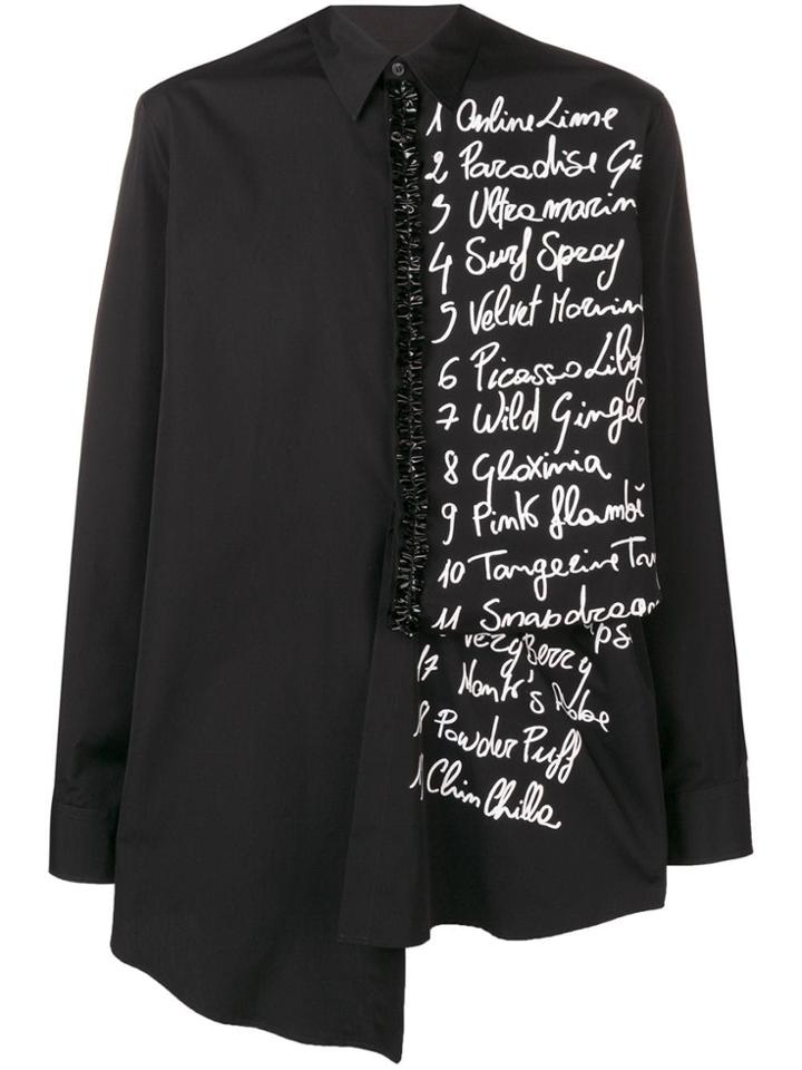 Dsquared2 List Print Asymmetric Shirt - Black