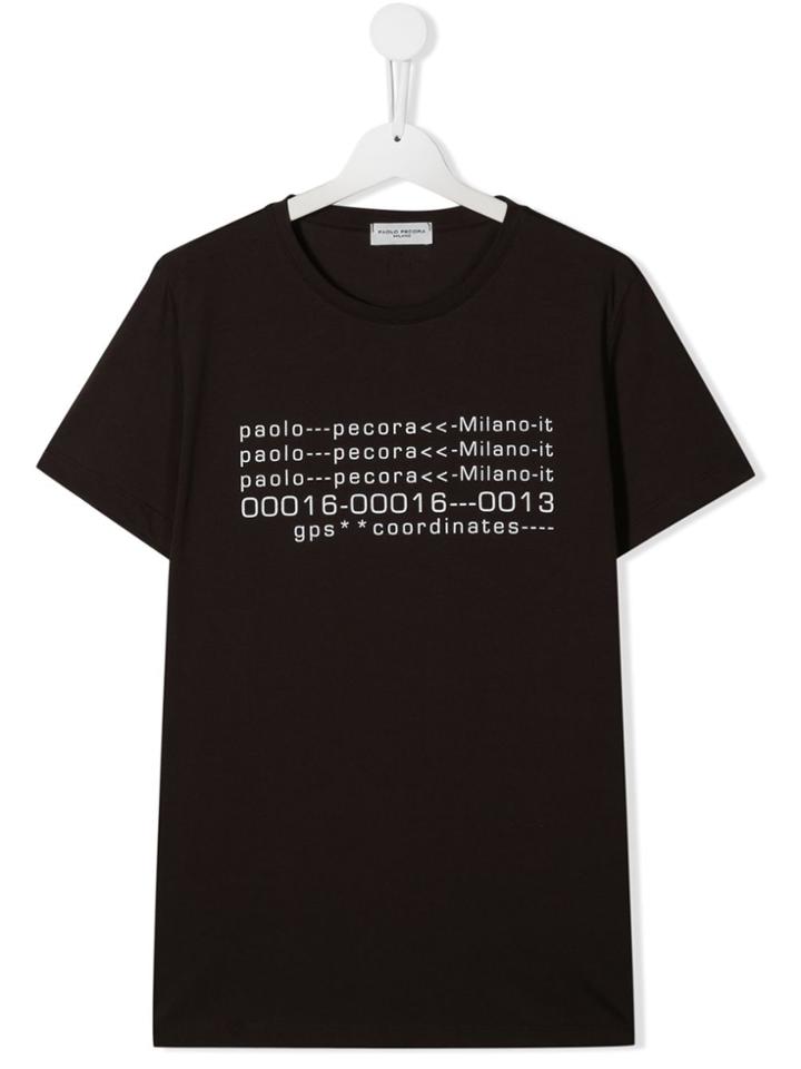 Paolo Pecora Kids Teen Printed Cotton T-shirt - Brown