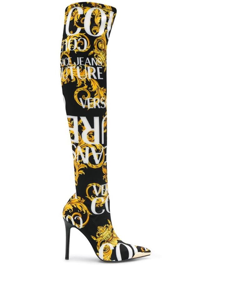 Versace Jeans Couture Baroque Print Boots - Yellow