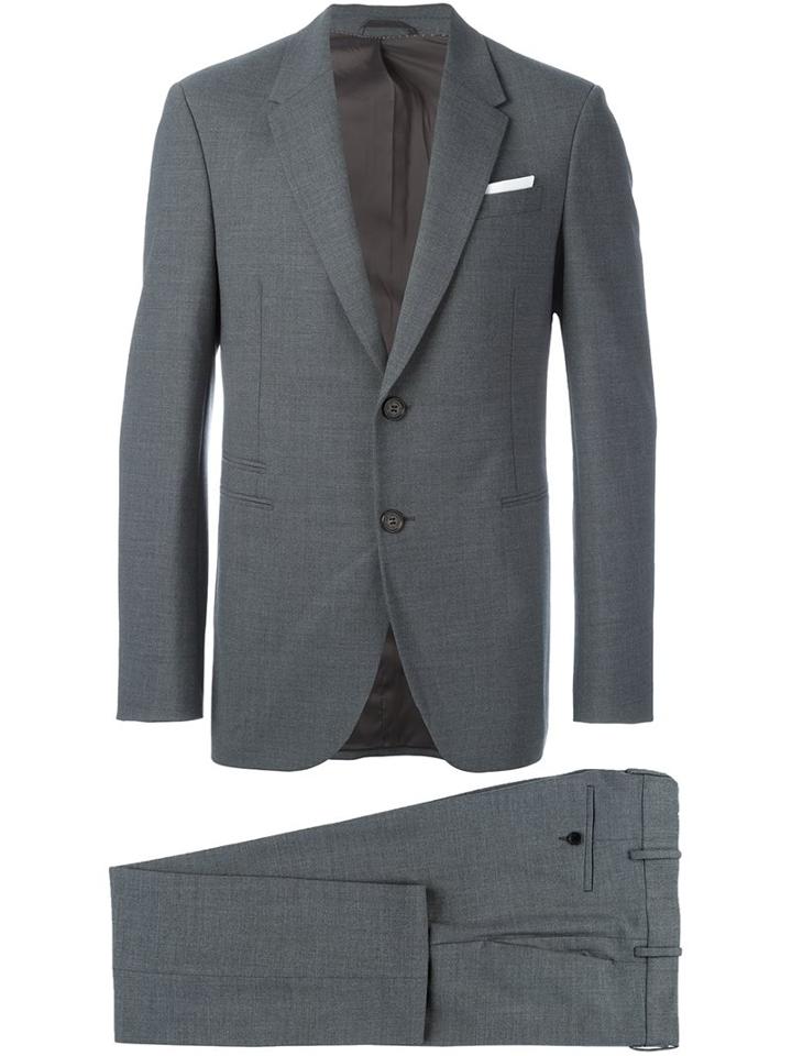 Neil Barrett Classic Two Piece Suit, Men's, Size: 52, Grey, Polyester/spandex/elastane/virgin Wool