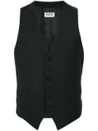 Sss World Corp Contrast Back Waistcoat - Black