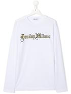 Dondup Kids Teen Logo-print Long Sleeved T-shirt - White