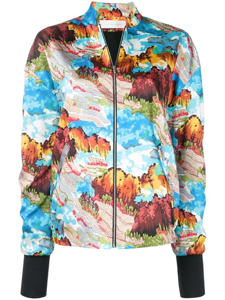 Victoria Victoria Beckham Landscape Bomber Jacket - Blue