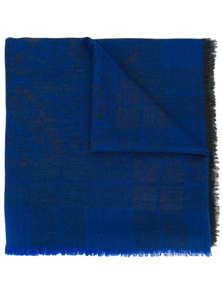 Nina Ricci Vintage Tonal Print Scarf, Women's, Blue