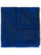 Nina Ricci Vintage Tonal Print Scarf, Women's, Blue