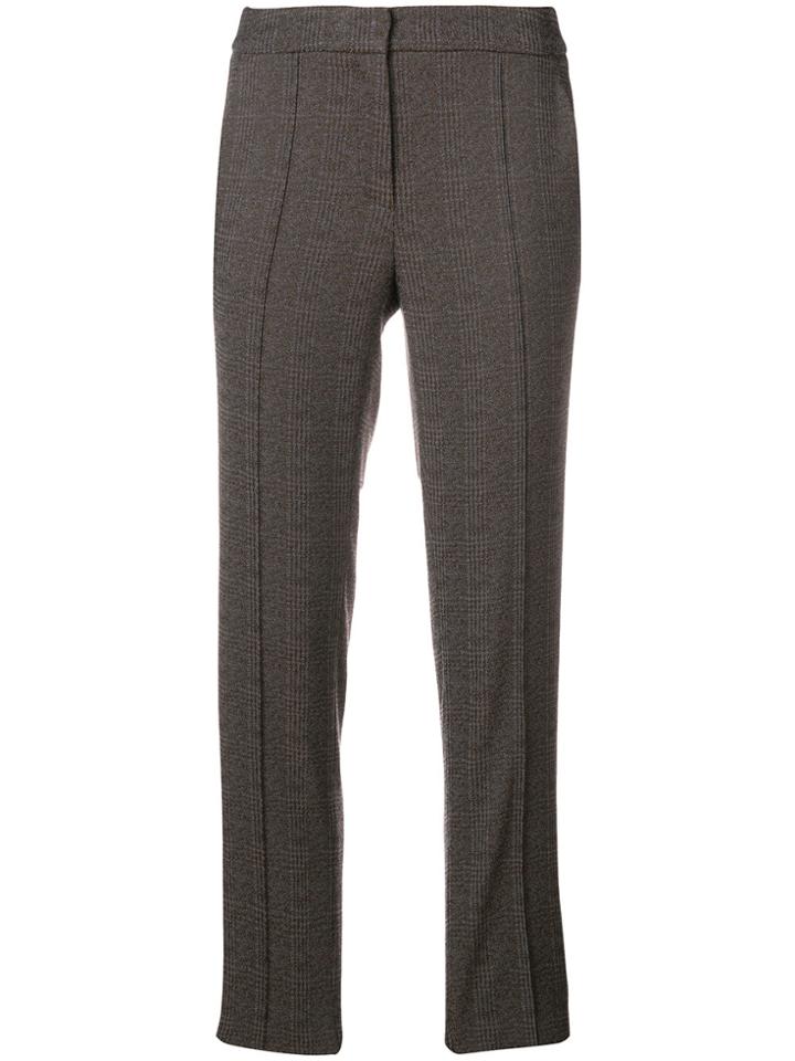 Luisa Cerano Plaid Cropped Trousers - Grey