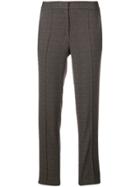 Luisa Cerano Plaid Cropped Trousers - Grey