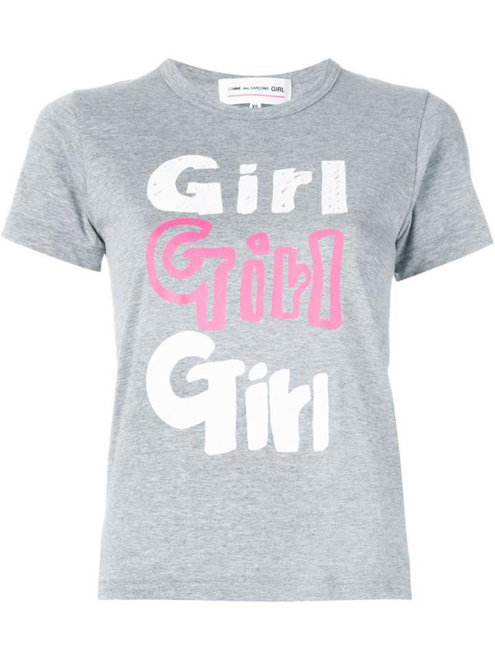 Comme Des Garçons Girl 'girl' Printed T-shirt, Size: Xs, Grey, Cotton