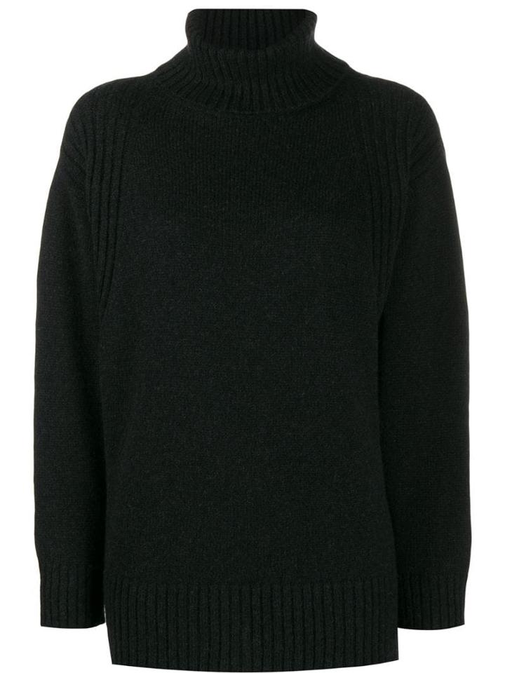 Roberto Collina Oversized Roll-neck Jumper - Black