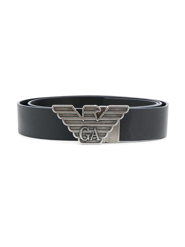 Emporio Armani Logo Buckle Belt - Blue