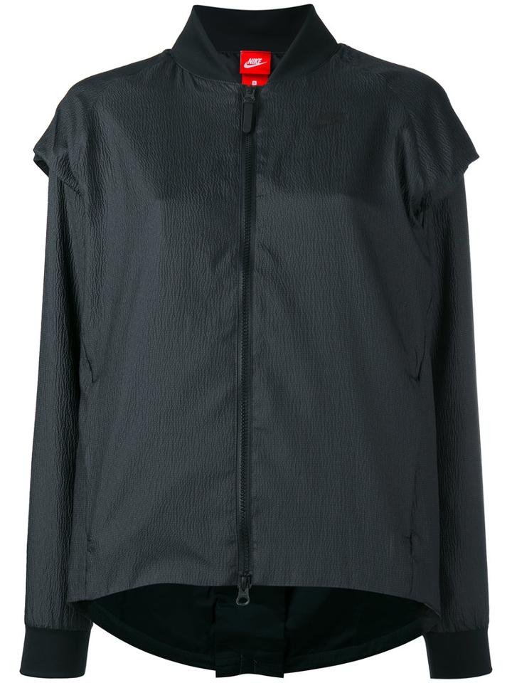 Nike Draped Shoulder Jacket, Women's, Size: Large, Black