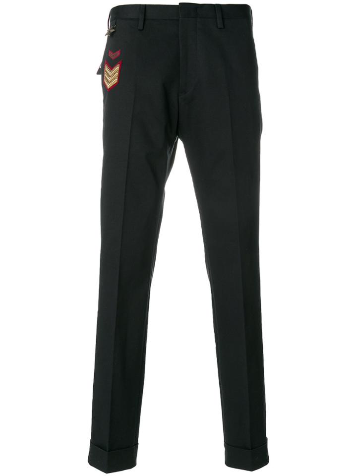 Pt01 Patch Detail Trousers - Blue