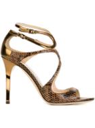 Jimmy Choo Lang Sandals, Women's, Size: 38, Grey, Leather