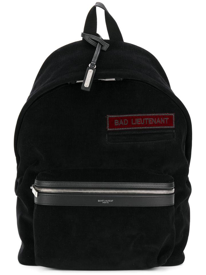 Saint Laurent Corduroy Bad Lieutenant City Backpack - Black