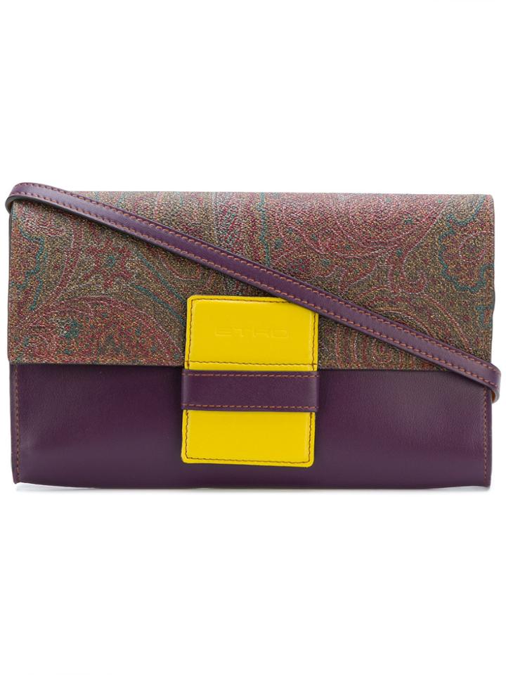 Etro Embossed Logo Crossbody Bag - Pink & Purple