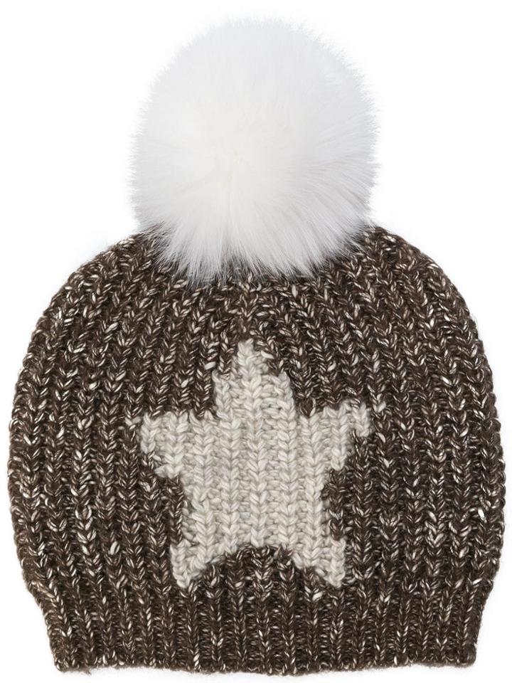Lorena Antoniazzi Pompom Beanie - Brown