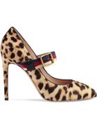 Gucci Sylvie Leopard Print Calf Hair Pump - Nude & Neutrals