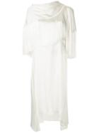 Magda Butrym Fringed Cape Dress - White