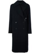 Jil Sander Double Breasted Peacoat, Women's, Size: 38, Blue, Silk/cupro/wool/polyamide