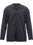 08sircus Collarless Striped Jacket - Grey