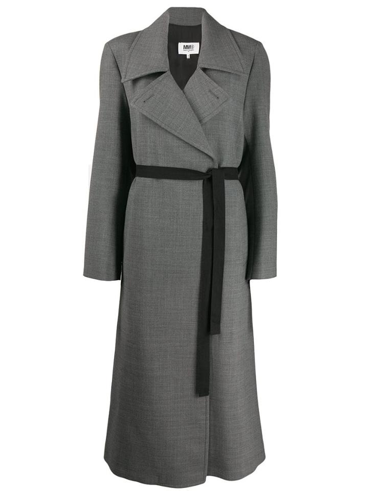 Mm6 Maison Margiela Techno-wool Coat - Grey