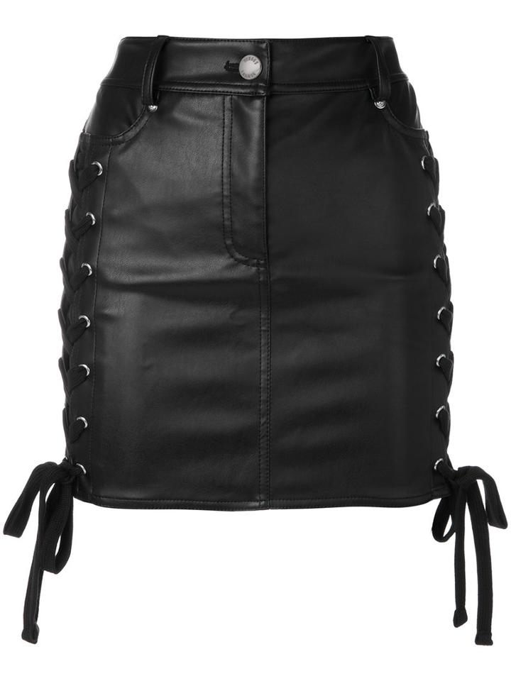 Versus - Zayn X Versus Lace-up Mini Skirt - Women - Cotton/polyester - 38, Black, Cotton/polyester
