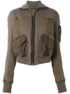 Haider Ackermann Flap Pockets Bomber Jacket, Women's, Size: Xs, Green, Cotton/rayon