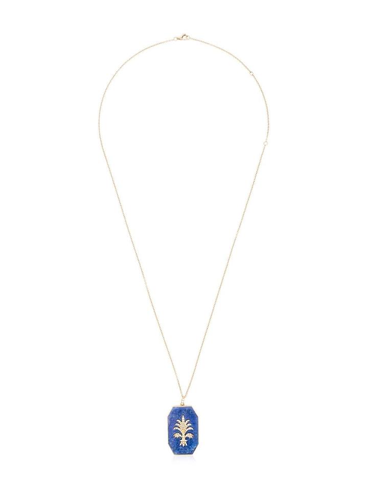 Yvonne Léon Flower Pendant 18kt Gold Diamond Necklace - Blue
