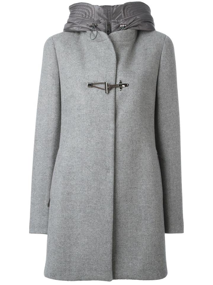 Fay Duffle Coat, Women's, Size: Large, Grey, Acrylic/polyamide/polyester/virgin Wool