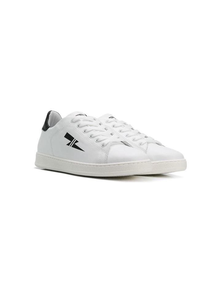 Neil Barrett Kids Teen Lightning Bolt Print Sneakers - White
